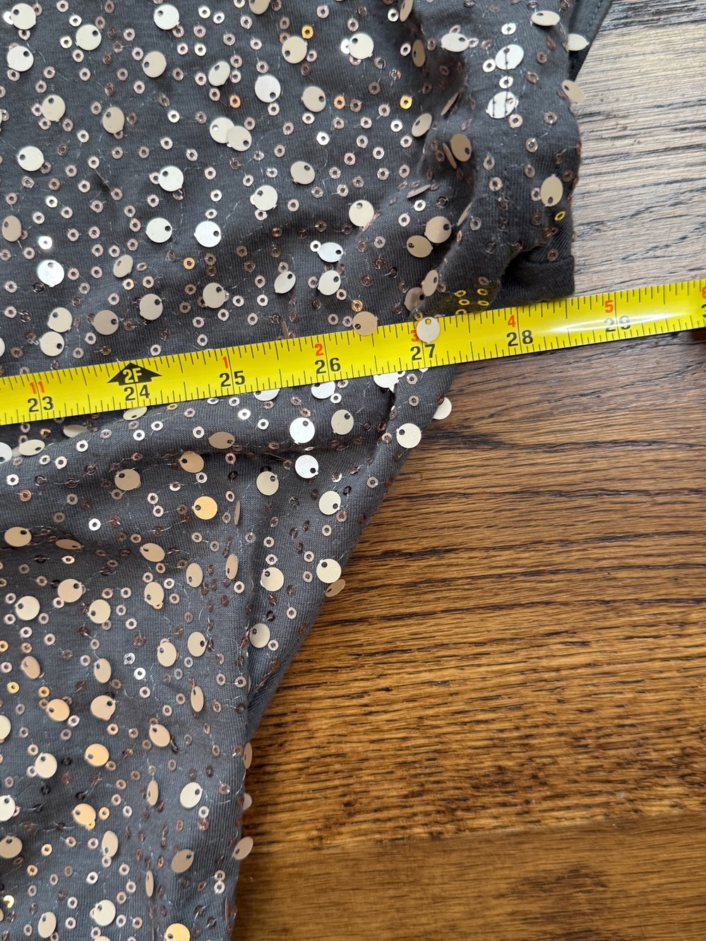 New Directions Women’s Charcoal Brown/ Rose Gold Sequined Dolman Sleeve Top 1X - Picture 12 of 12